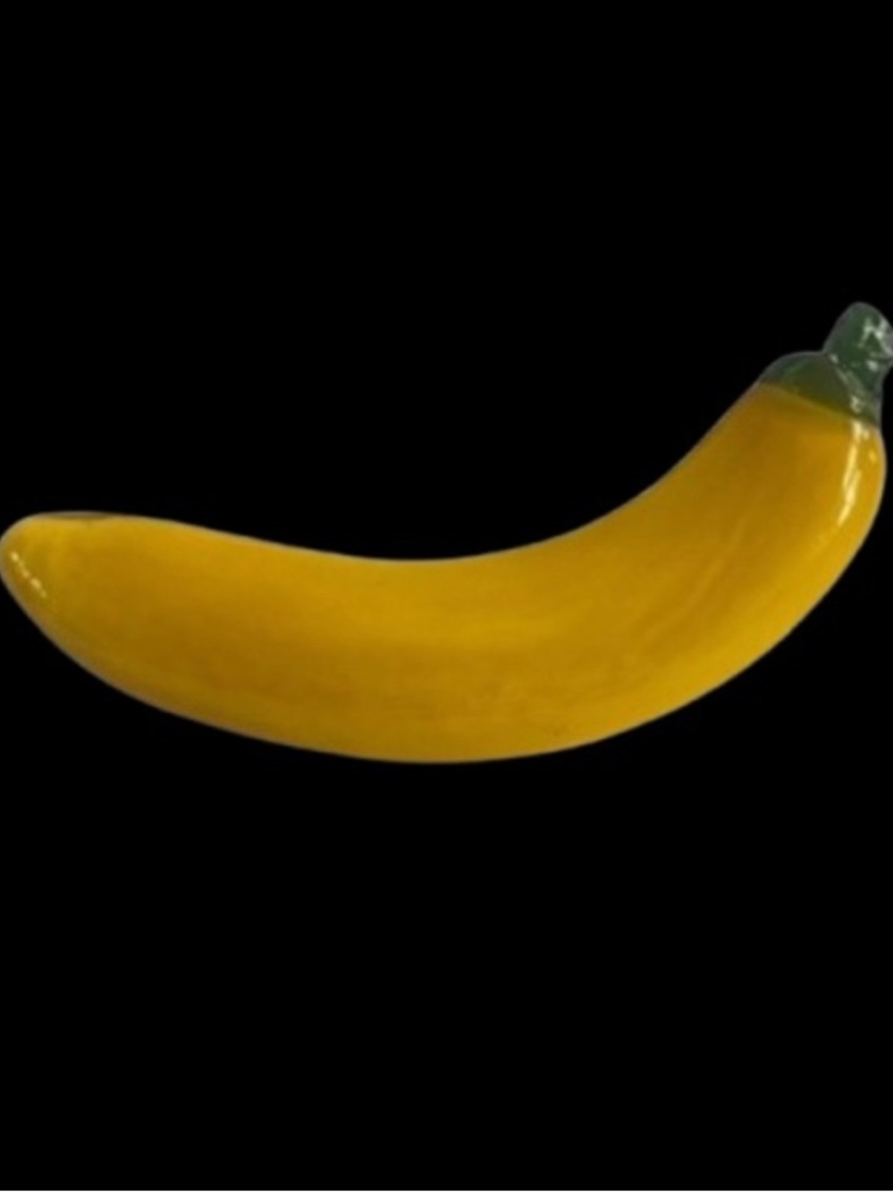 Vintage Hand Blown Glass Banana Decorative Home Art Paper Weight Glossy Yellow